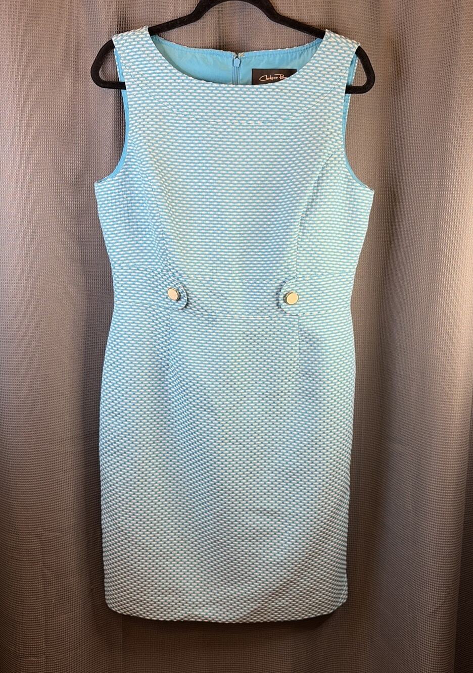 Chelsea Rose Women's Dress Size 12 Blue/White